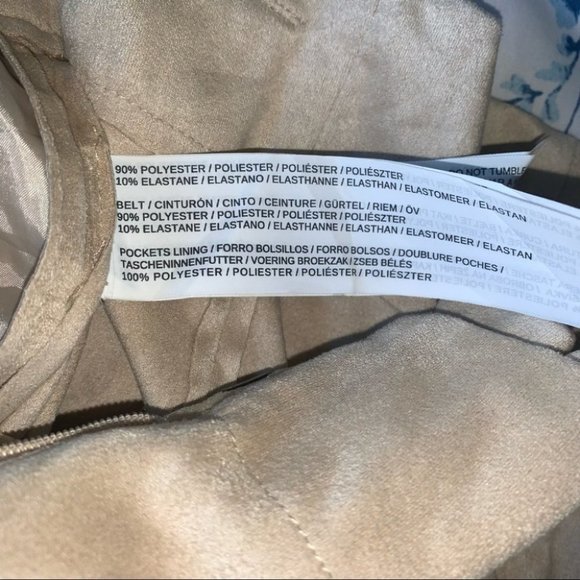 Mango Shorts Women’s Size 2 US Tan Beige Faux Suede Microsuede High Waisted - Picture 7 of 7